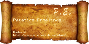 Patatics Ermelinda névjegykártya